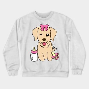 Cute golden retriever is a baby - girl Crewneck Sweatshirt